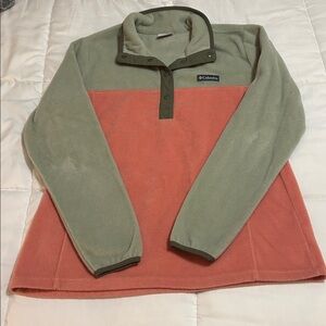 Columbia Gray and Coral Fleece Pullover